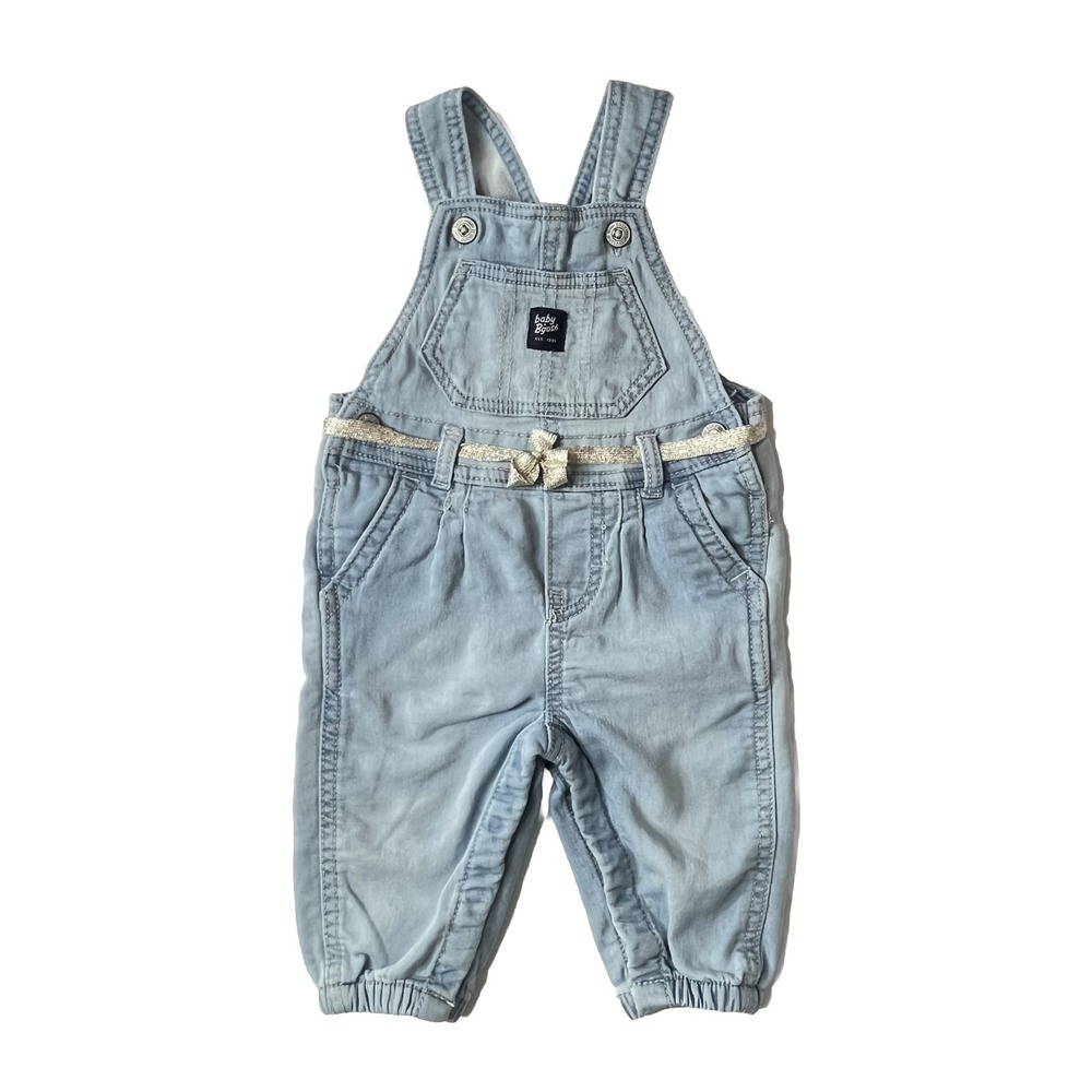 Baby B'gosh Light‎ Wash Denim Overalls with Gold Belt 6M